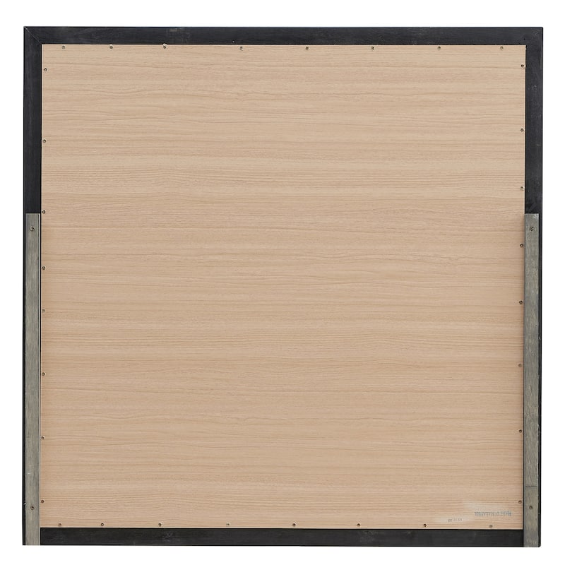 Metallic Wooden Framed Square Dresser Wall Mirror - 38" - Black