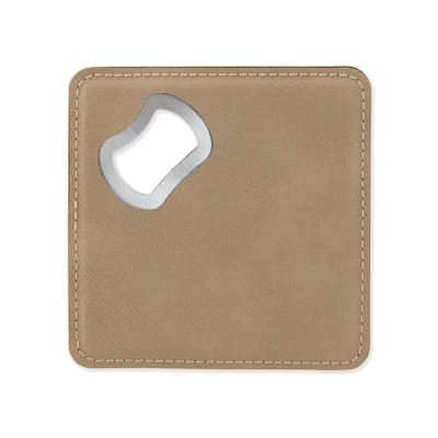 Bottle Opener Coaster - Vegan Leather- 1 Piece