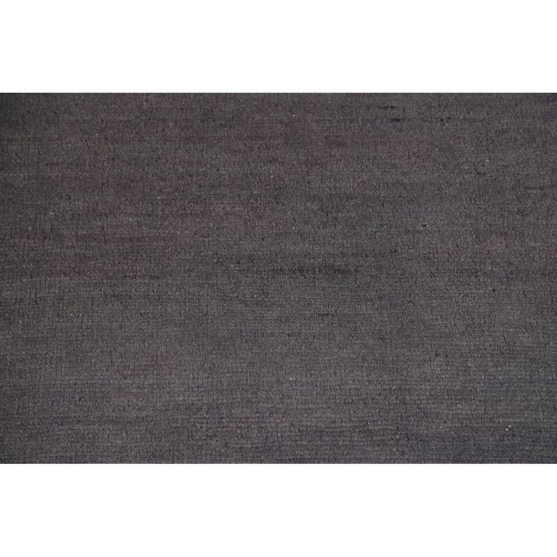 Modern Gray Blue Gabbeh Area Rug Handmade Wool Carpet - 6'7" x 9'8"