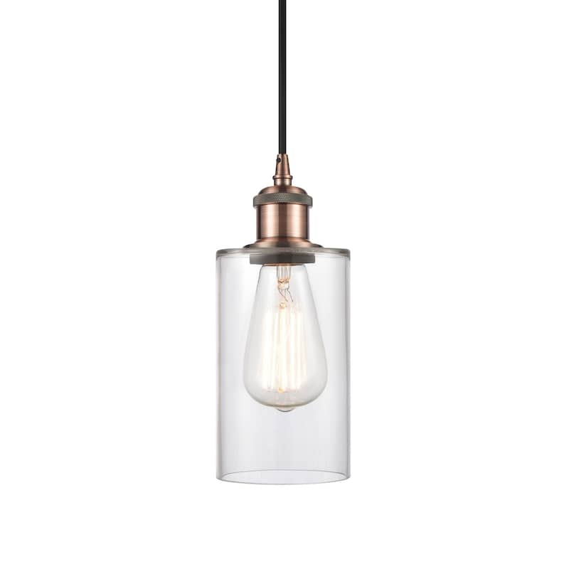Innovations Lighting 516-1P-10-4 Clymer Pendant Clymer 4" Wide Mini - Clear / Antique Copper