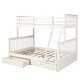 preview thumbnail 58 of 56, Twin Over Full Wood Bunk Bed with Storage Drawers and Ladder