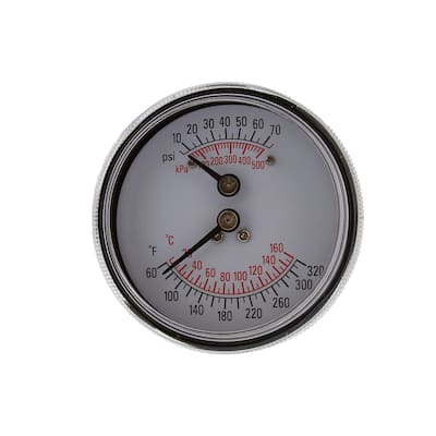Jones Stephens J40575 2-7/8" 75 PSI Dual Scale Boiler Gauge
