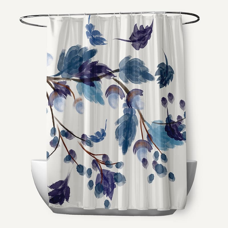 Colorful Leaves Shower Curtain - Blue