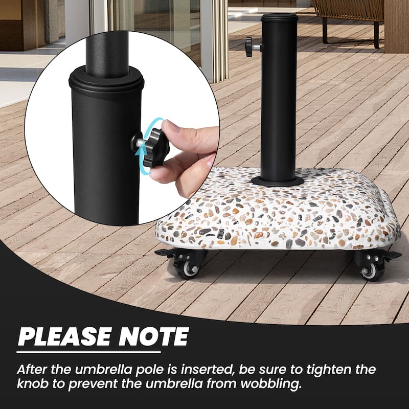 Crestlive Outdoor Patio Market Pole Umbrella Base Stand Holder Square