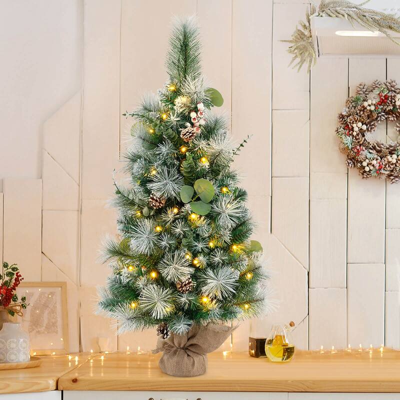Costway 1 PCS 3 FT Artificial Christmas Tree with 98 Branch Tips Pine - 1 PCS