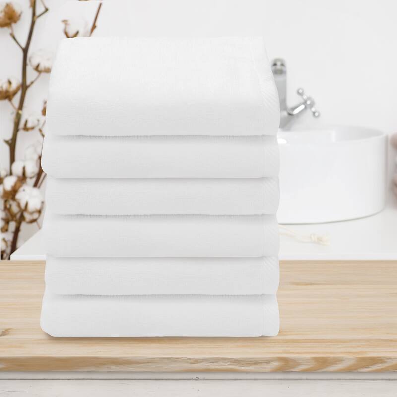 Authentic Hotel and Spa 100% Turkish Cotton Ediree Hand Towels - Set of 6