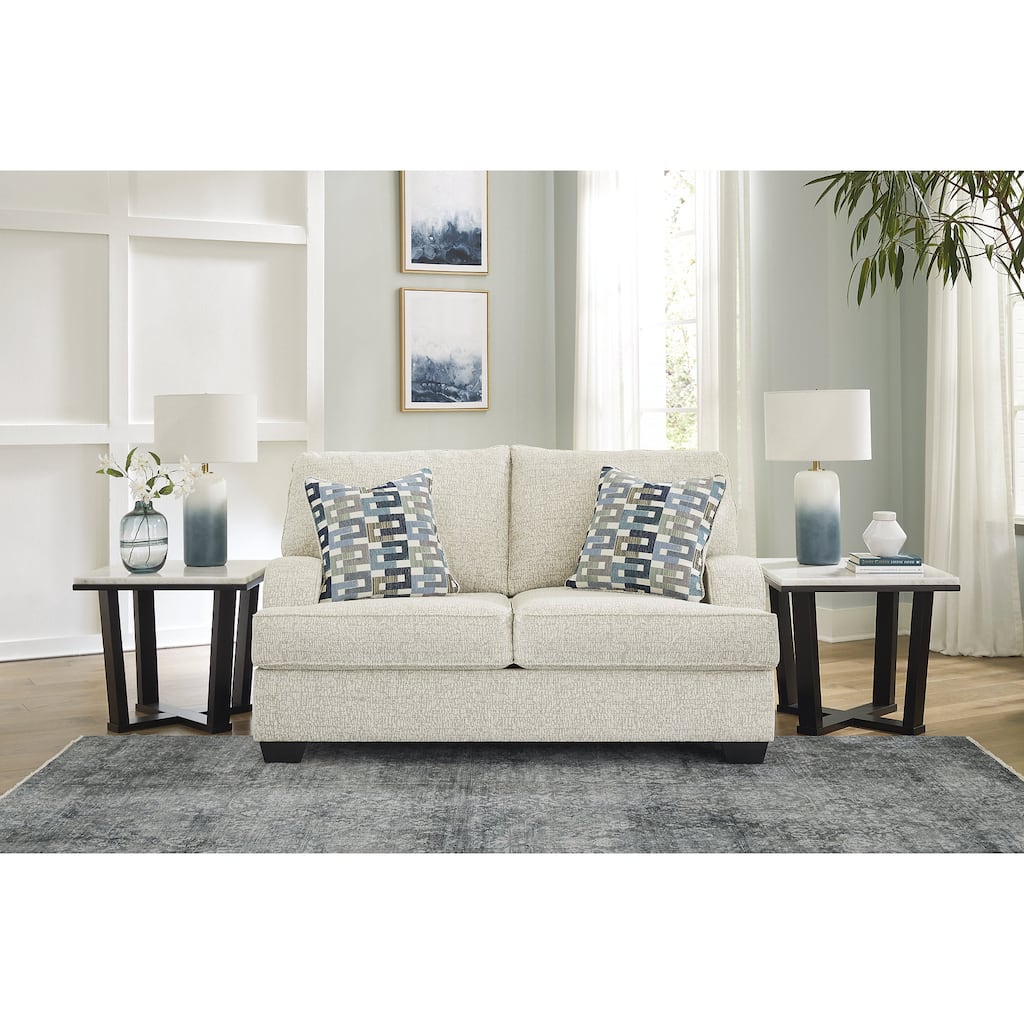 Signature Design by Ashley Valerano Beige Loveseat - 66"W x 41"D x 39"H