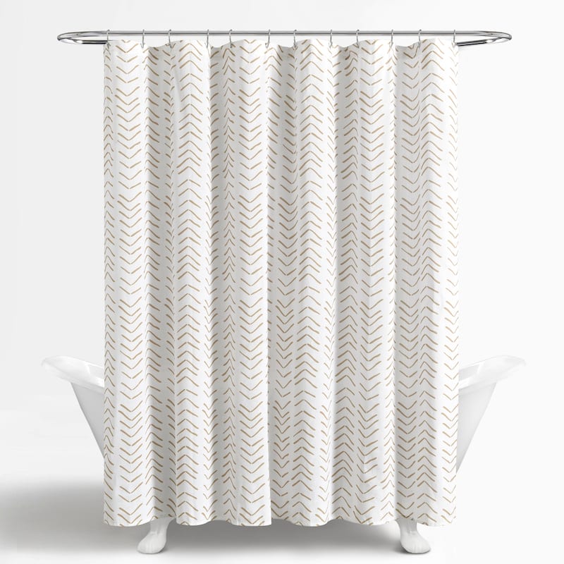 Lush Decor Hygge Modern Arrow Linen Look Shower Curtain Single