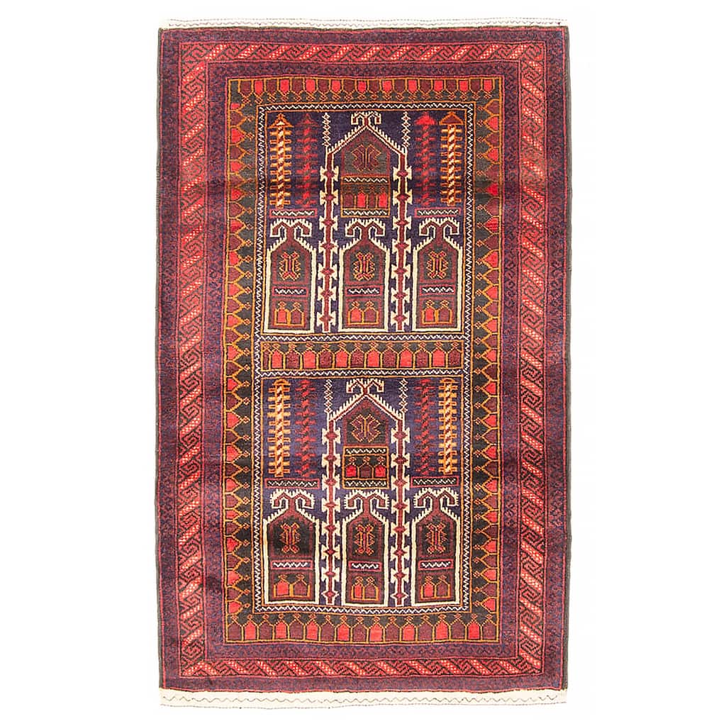 Teimani Navy Rug 2'10" x 4'9" - 2'10 x 4'9