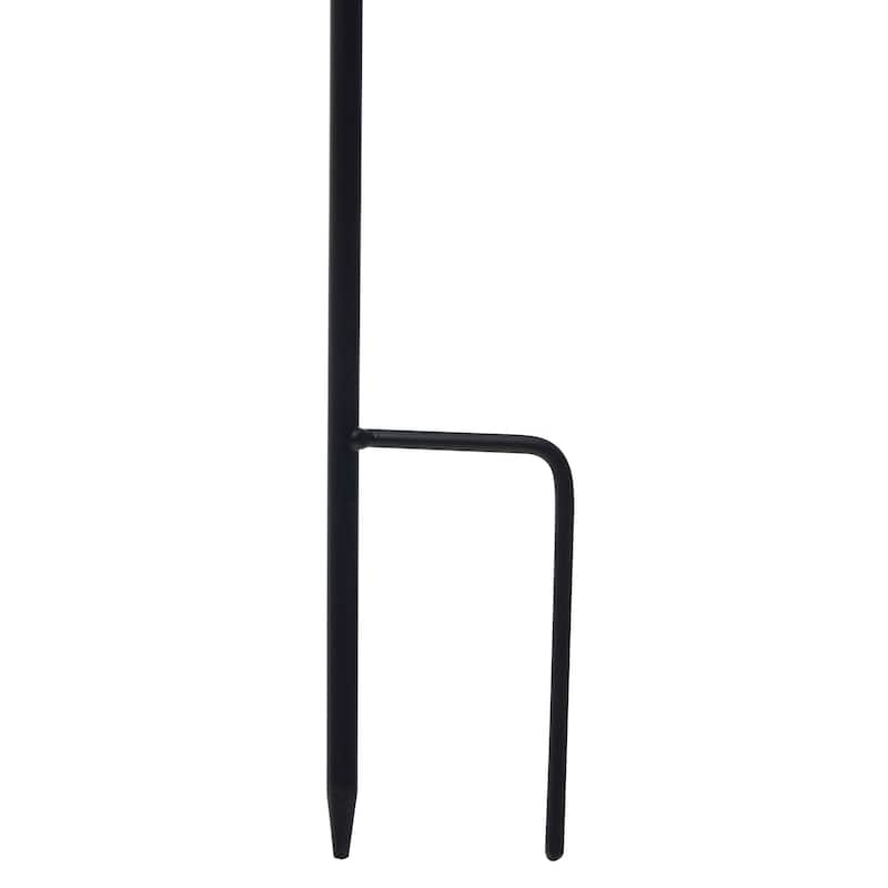 Glitzhome Metal Stripes Waterproof Solar Powered Outdoor Lantern with Garden Stake