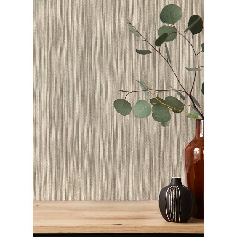 A-Street Prints Ewan Beige Textured Stripe Wallpaper