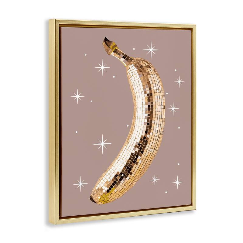 Stupell Luminous Glam Banana Framed Floater Canvas Wall Art Design By Lil' Rue