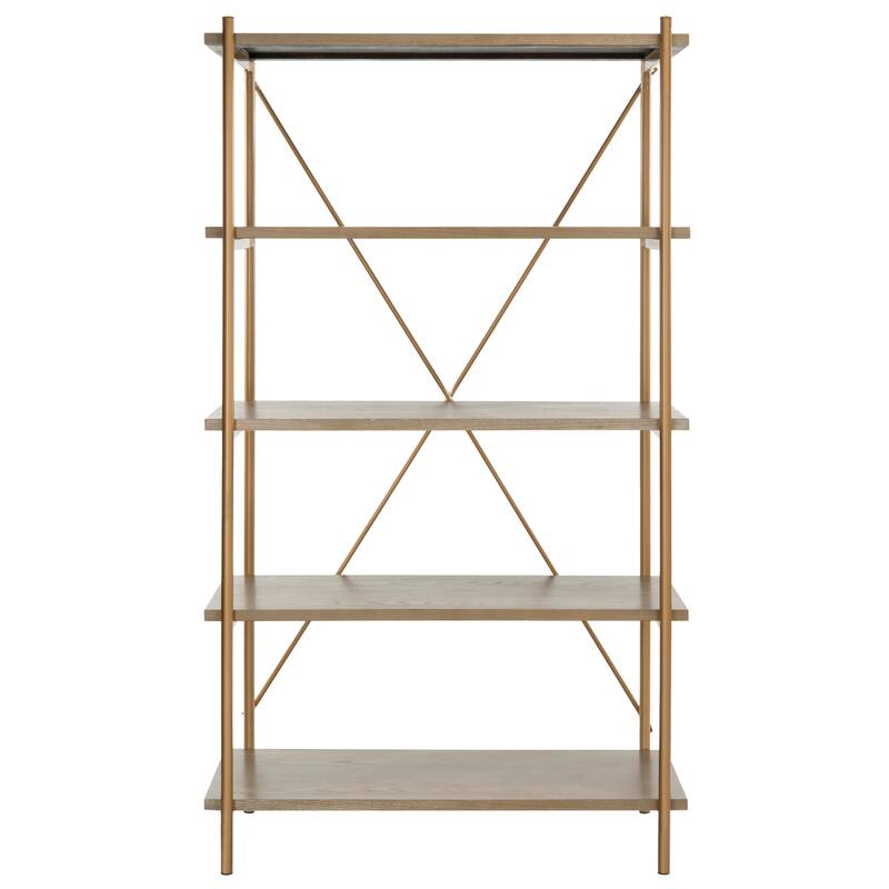 SAFAVIEH Yolanda 5-Tier Gold/ Walnut Etagere - 40' x 18' x 72' - 40Wx18Dx72H