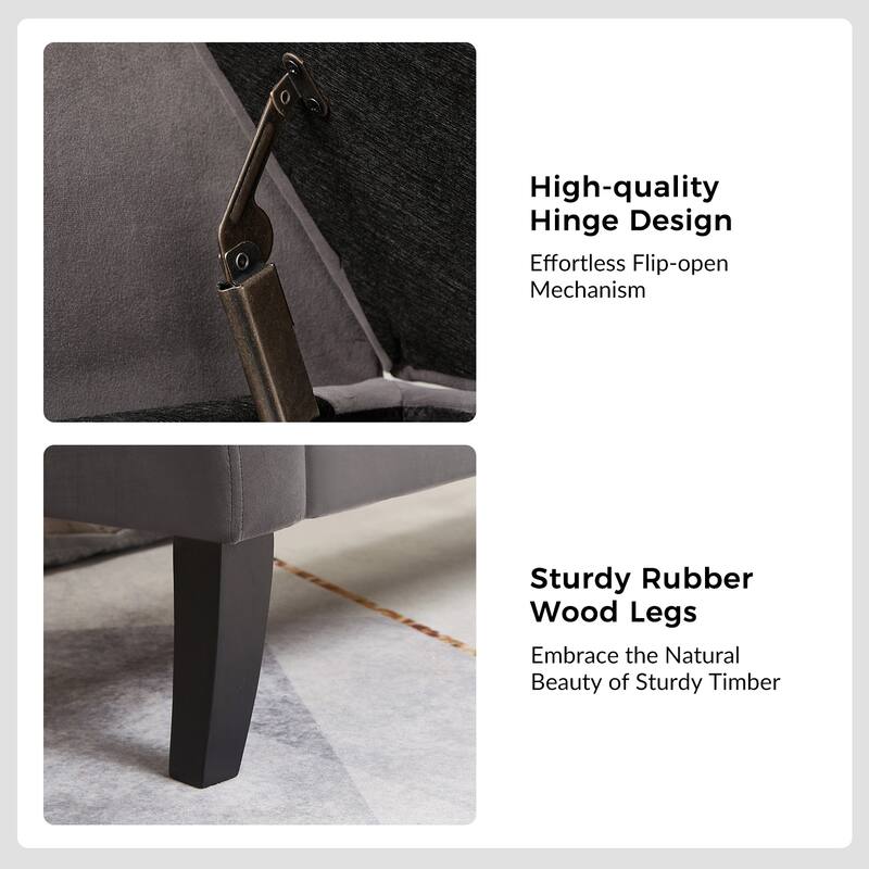 Ramiro Contemporary Velvet Storage Bench by HULALAHOME