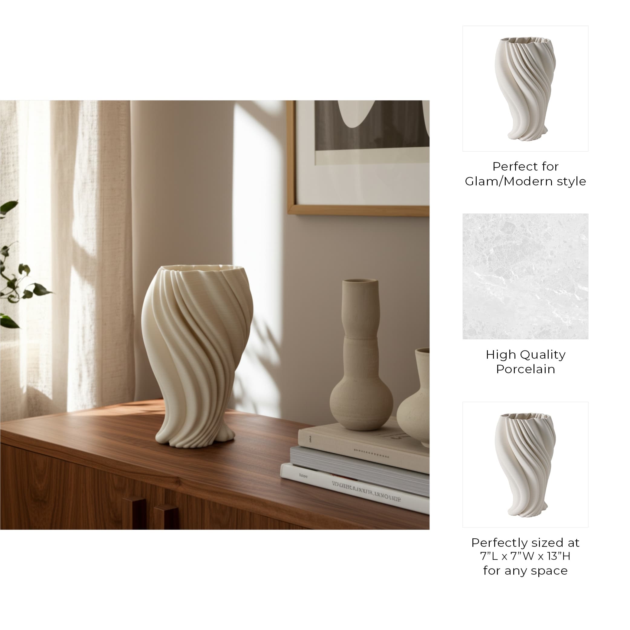 Waveform 3D Printed Vase