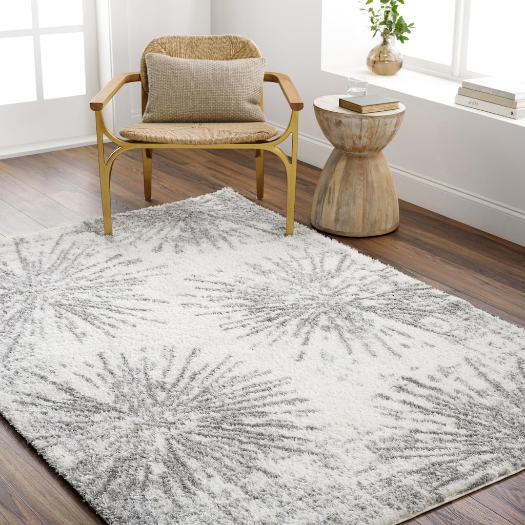 Livabliss Cloudy Shag Glam Floral Area Rug