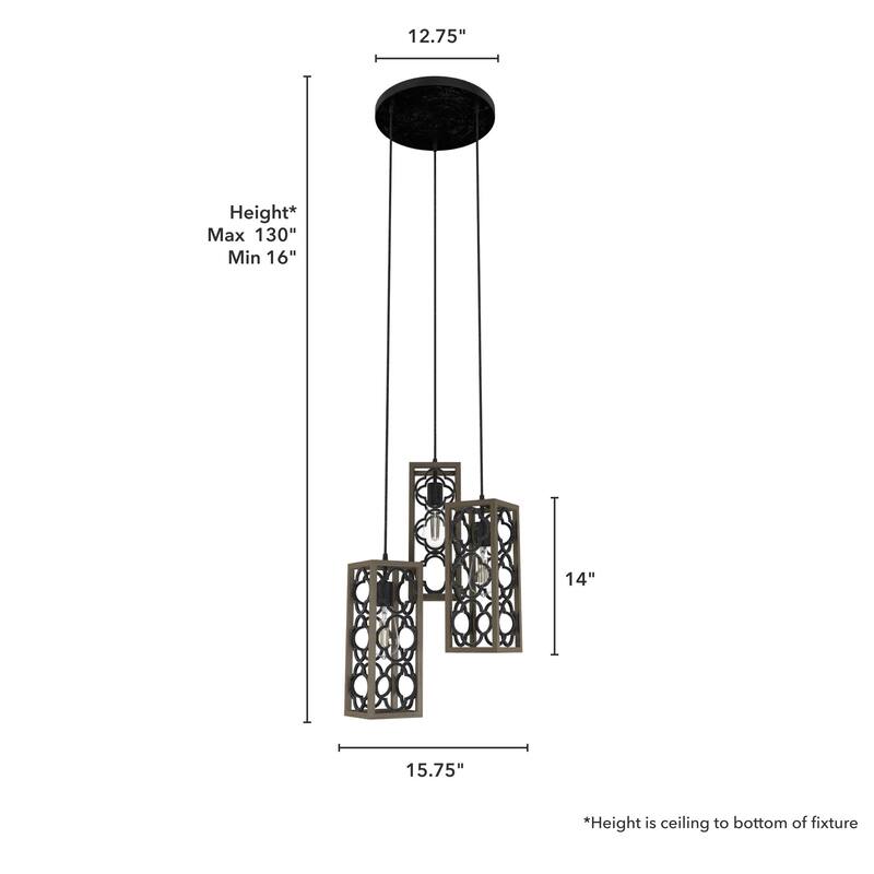 Hunter Gablecrest 3-Light Cluster Ceiling Light - Island, Dining Room, Entry - Modern Farmhouse, French Country, Distressed