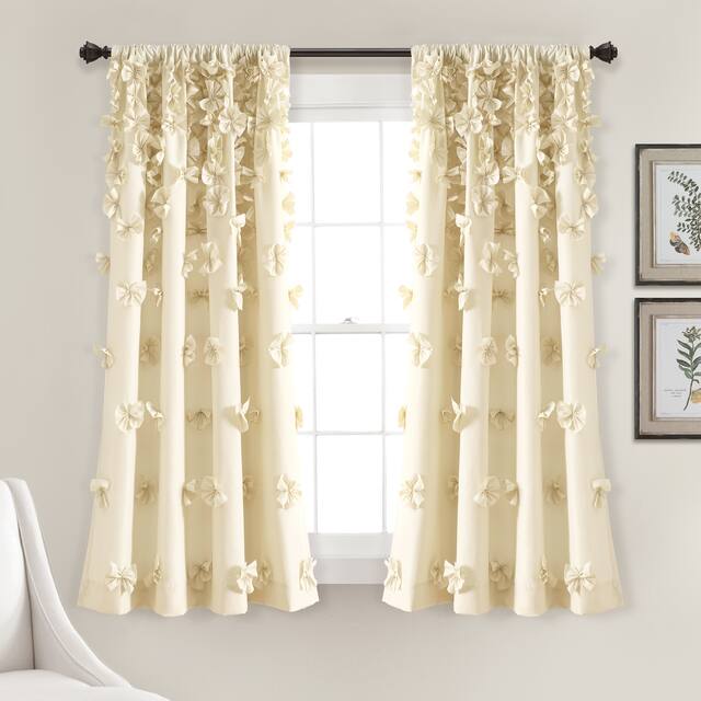Silver Orchid Turpin Single Window Curtain Panel - 54"W x 63"L - Buttercream
