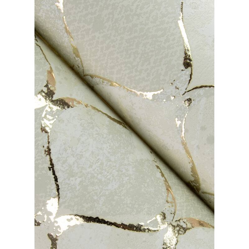 A-Street Prints Pilak Gold Ogee Tile Wallpaper
