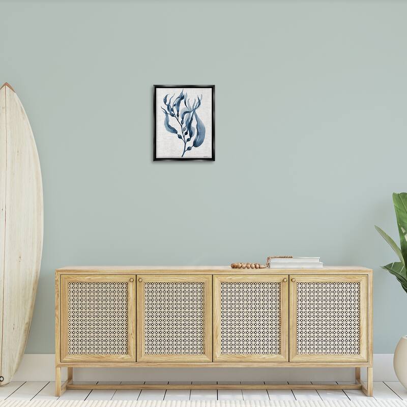 Stupell Delicate Waving Herb Leaves Framed Floater Canvas Wall Art Design By Carol Robinson
