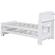 preview thumbnail 9 of 12, Twin Size Solid Pine Wood Platform Kids Bed Frame with LED Storage Headboard, Twin Size Trundle, 3-Drawers and Shelves, White
