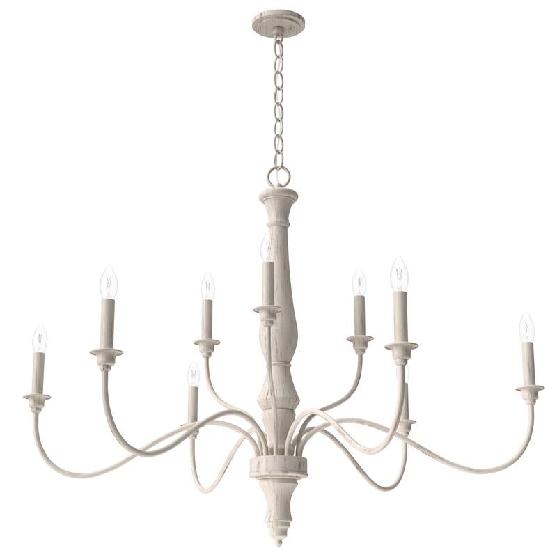 Hunter Teren 9-Light 2-Tier Chandelier - Dining Room, Living Room - Candle, Farmhouse, Vintage, French Country