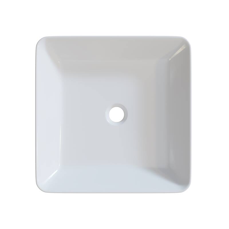 Alula Bench Mount Ceramic Square Vessel Bathroom Sink