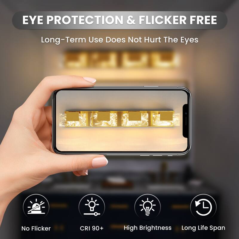 Modern Bathroom Vanity Light LED Dimmable Wall Sconce with UL Certified - 16 inches and above