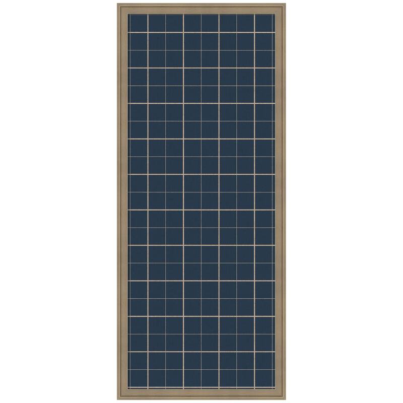 Kate and Laurel Framed Fabric Pinboard Navy Blue Plaid Wall Organization - 18 x 42 - Light Brown