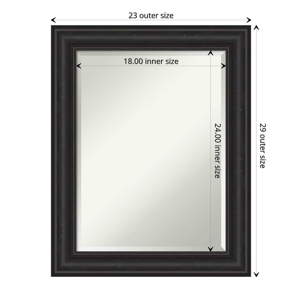 Beveled Bathroom Wall Mirror - Shipwreck Black Frame