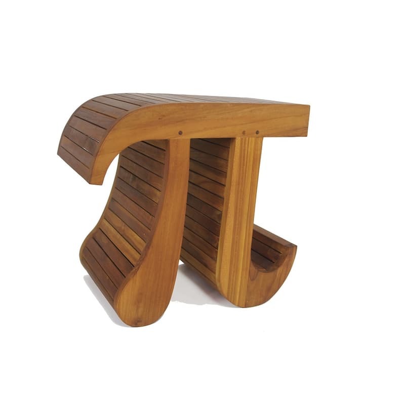 Patented Pi-Shaped Teak Bench