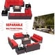 preview thumbnail 28 of 125, Kullavik 13 Pieces Outdoor Patio Furniture Set with Fire Pit Table w/ Wide Armrests