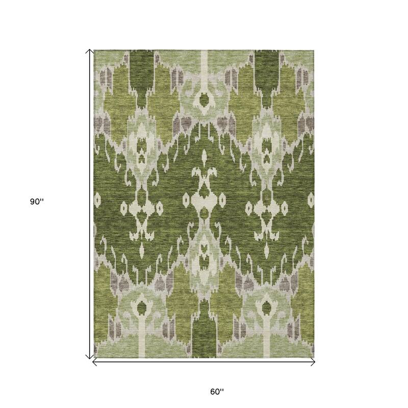 HomeRoots Ikat Transitional Rectangle Outdoor Rug