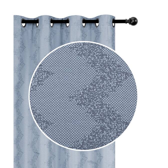 Jacquard Panel W 8 Grom (chevron) (blue) (84") - Set Of 2