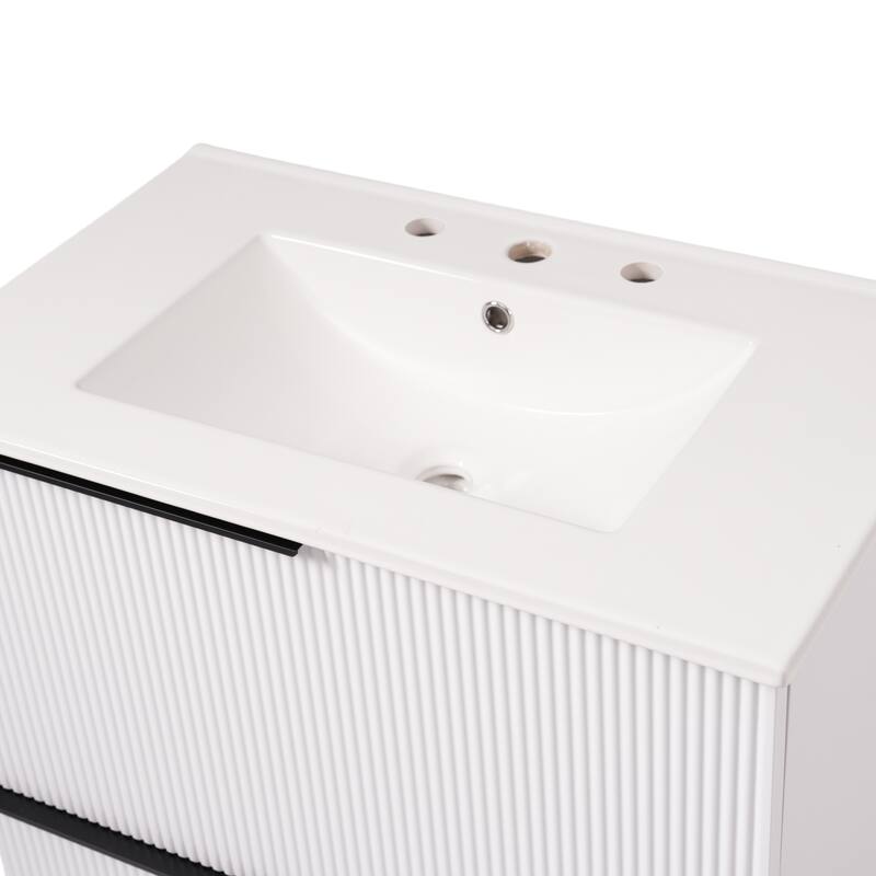 Christopher Knight Home - Moss 30" Bathroom Vanity with Ceramic Sink and Full-Extension Drawers