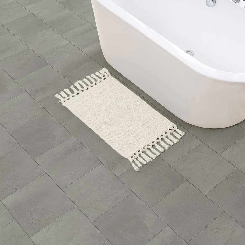 French Connection Nellore Fringe Cotton Bath Rug