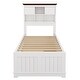 preview thumbnail 3 of 17, Roomfitters Twin Size Captain's Bed with Twin Trundle and 3-Drawer Storage, Bookcase Headboard, Space-Saving Bed for Kids