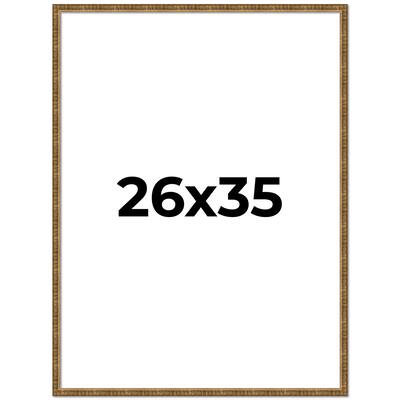 26x35 Frame Gold Kingsley Distressed Solid Wood Picture Frame Width