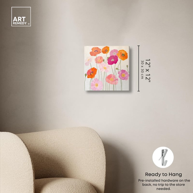 Sunset Poppy Chorus II Canvas by Art Remedy, Gallery Wrapped
