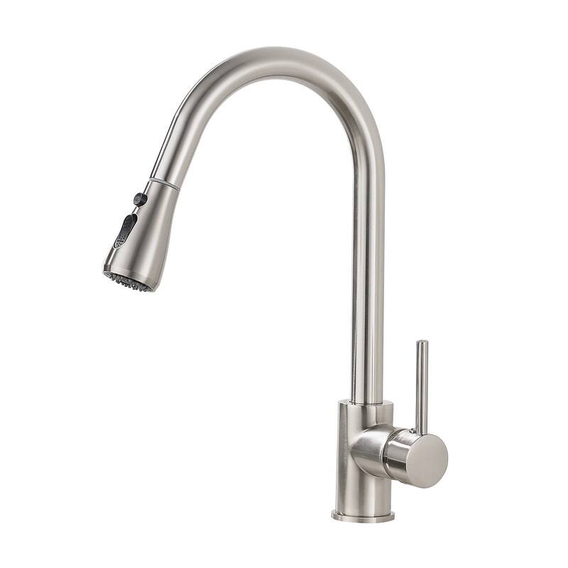 Kitchen Sink Faucets with Pull Down Sprayer Single Handle One Hole
