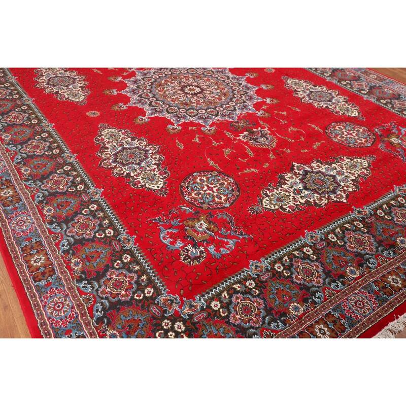 Red Kashan Turkish Area Rug Machine Made Carpet - 9'6" x 12'9"