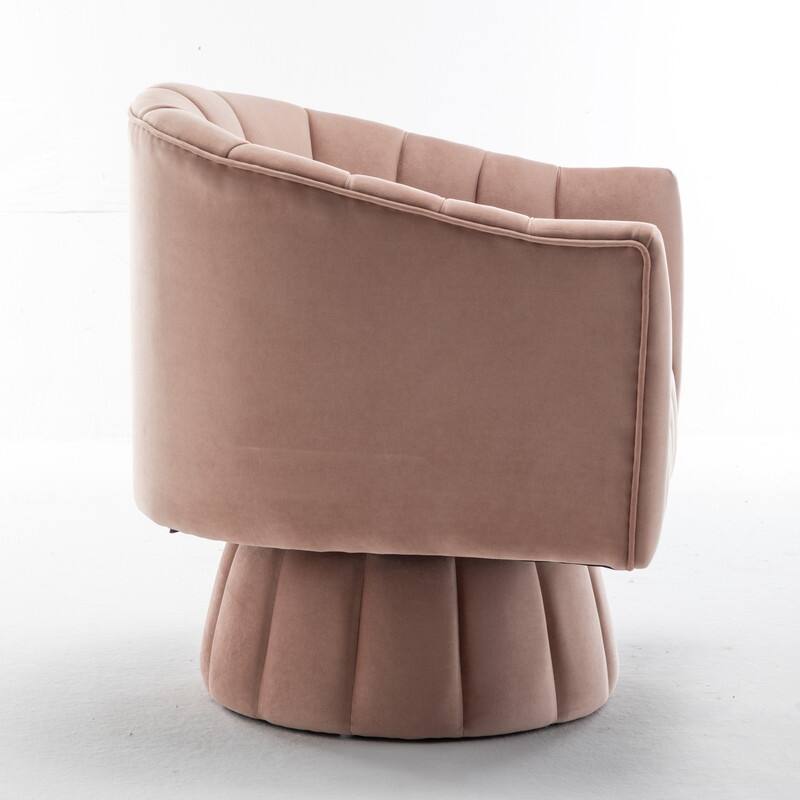 SEYNAR Modern Glam Velvet Upholstered Round 360 Degree Swivel Accent Barrel Chair Set of 2