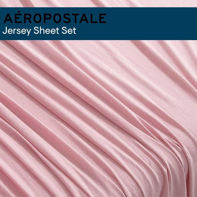 Aeropostale Super Soft Heather Pink Jersey Knit Sheet Set All-Season Comfort