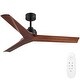preview thumbnail 71 of 157, YUHAO SylvanAir Modern 52 in. Flush Mount Outdoor/Indoor Ceiling Fan with 3 Solid Wood Blades and DC Reversible Motor SylvanAir Ⅳ 52 Inches - Black