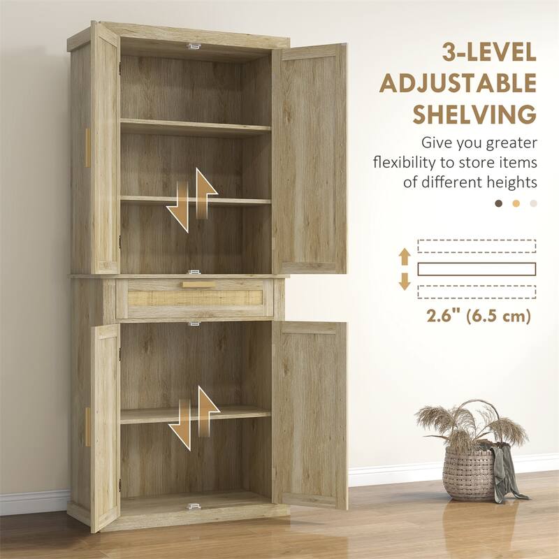 72" Tall Pantry Cabinet,Freestanding Kitchen Storage Cabinet