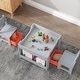 preview thumbnail 6 of 10, Kids Table and Chair Set, 4 in 1 Children Activity Table & 2 Chairs with Storage Drawer Detachable Tabletop