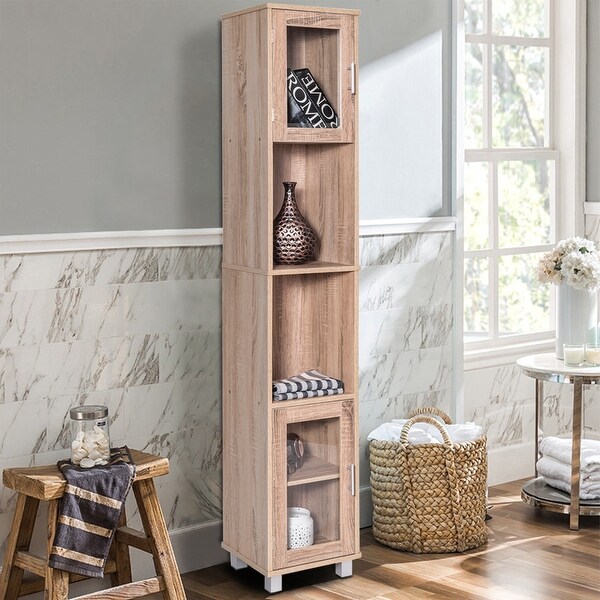 Shop Costway 71 Tall Bathroom Linen Tower Cabinet Shelf