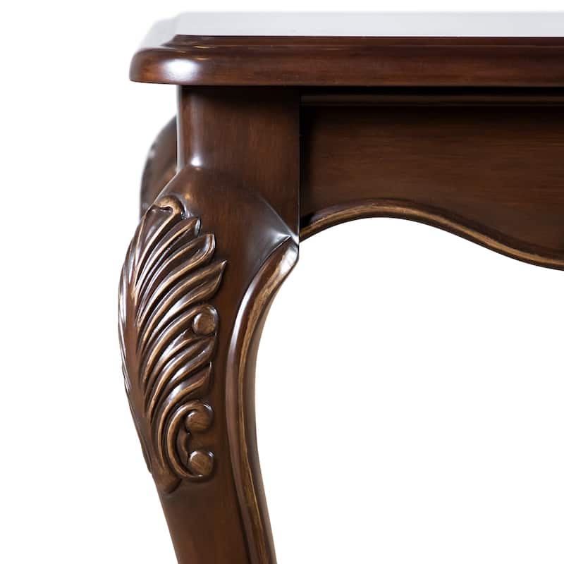 Furniture of America Beatrice Traditional Cherry Solid Wood Coffee Table with Carved Legs