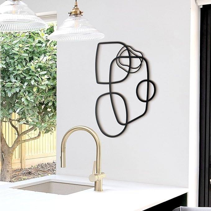 Astratto Line Minimalist Metal Wall Art