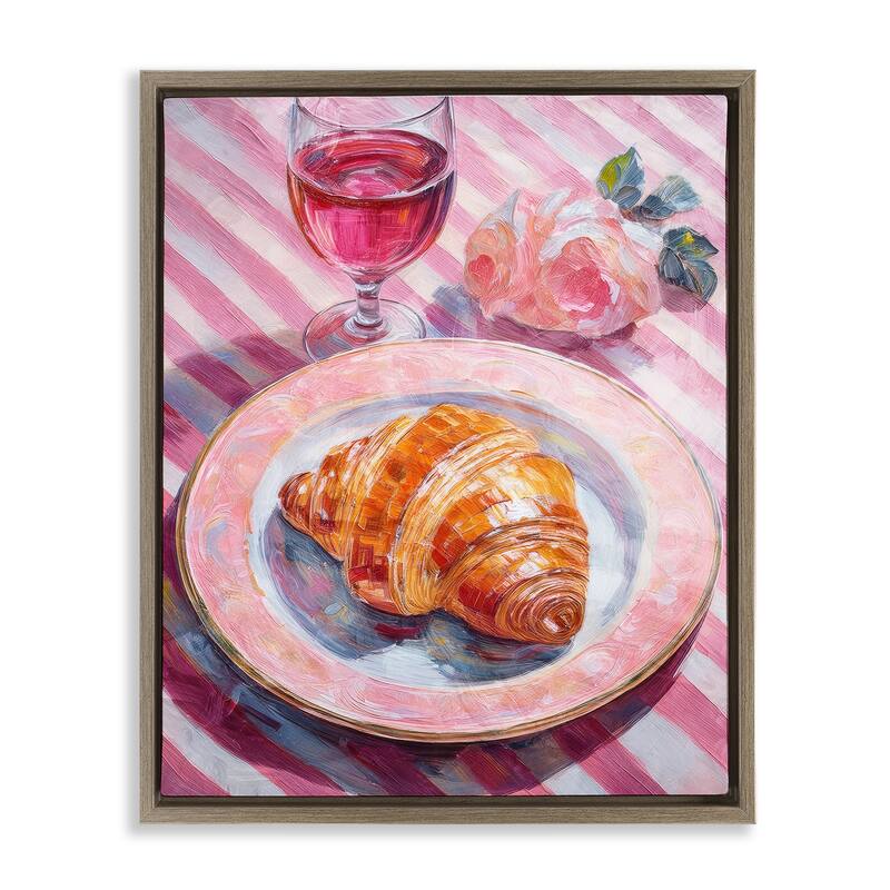 Stupell Pastel Brunch Meal Framed Floater Canvas Wall Art Design By Lil' Rue - 17 x 21 - Brown